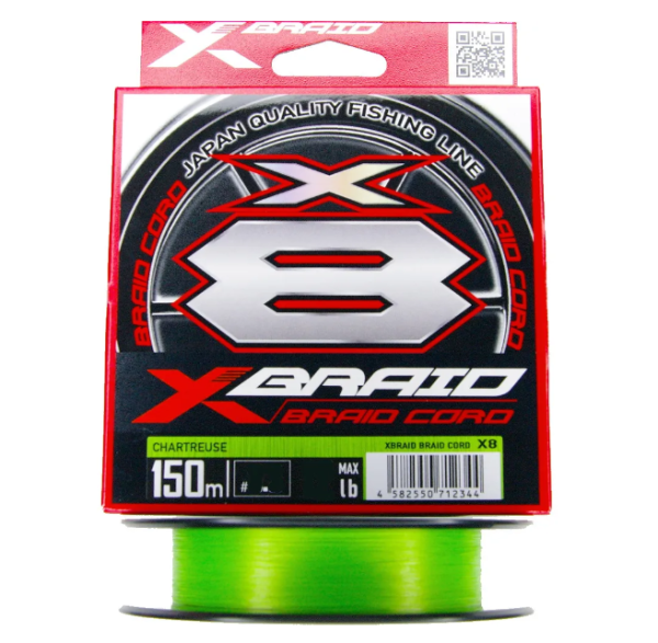 Плетеный шнур YGK X-Braid Braid Cord X8 # 0,5 12lb 5,4кг 0,117мм 150м #Зеленый (Green)