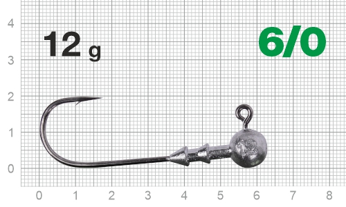 Джиг-головка Nautilus Long Power NLP-1110 hook №6/0, 12гр, 2шт