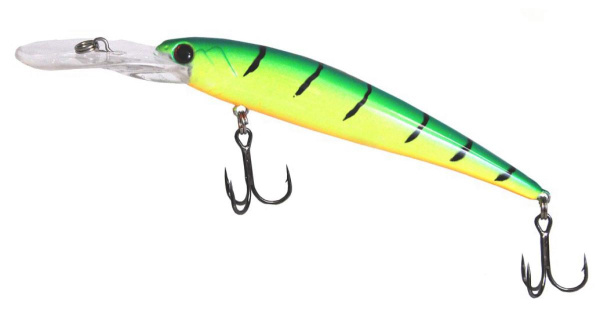 Воблер Mottomo Deep Hooker 90F 90мм, 8,5г #Lime Tiger