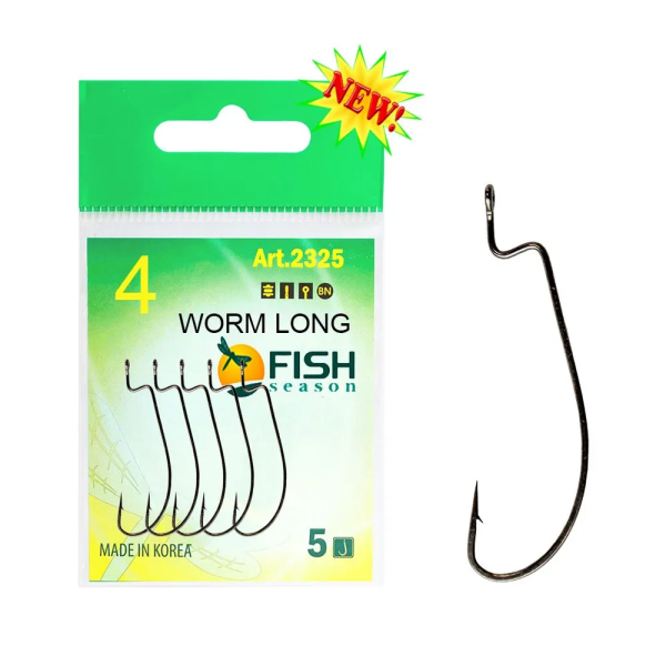 Крючок Офсетный Fish Season FS WORM LONG №4 5шт