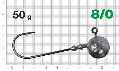 Джиг-головка Nautilus Long Power NLP-1110 hook №8/0, 50гр, 2шт