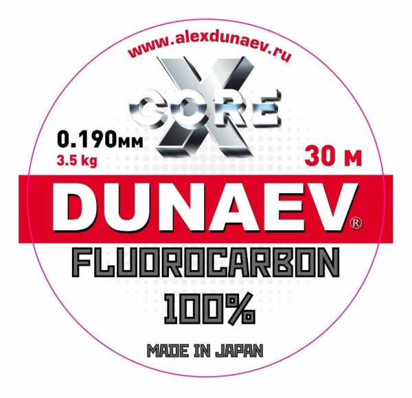 Флюорокарбон Dunaev Fluorocarbon 30м, 0,190мм