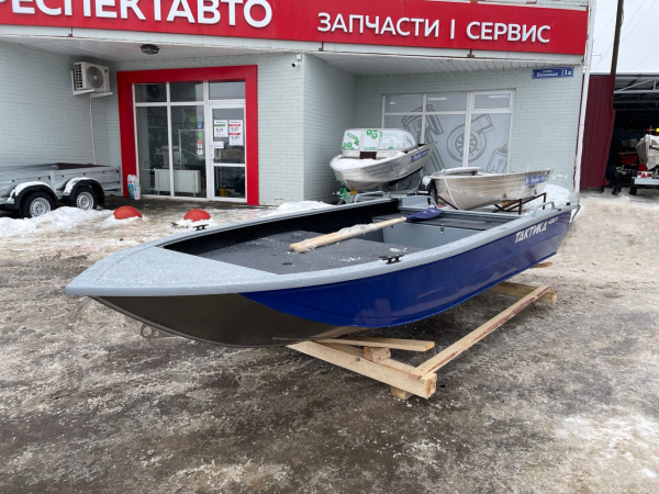 Лодка алюминиевая Тактика 430Р Fish (сине-серая)+тент траснп.
