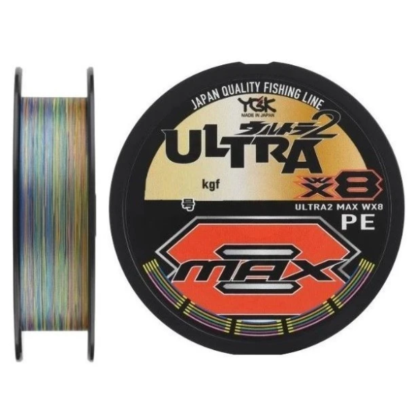 Плетеный шнур YGK X-Braid Ultra Max WX8 # 2 34lb 15,5кг 0,235мм 150м #Мультиколор (Multicolor)