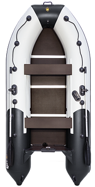 Лодка ПВХ Ривьера Компакт 3400, слань, киль #светло-серый/черный