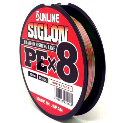 Плетеный шнур Sunline SIGLON PE×8 # 0,4 6lb 2,9кг 0,108мм 150м #Мультиколор (Multicolor)