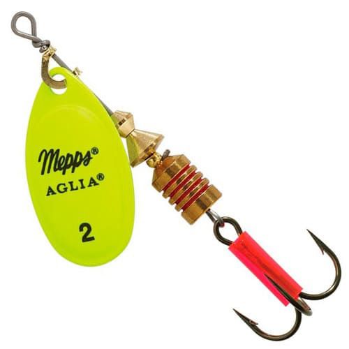 Блесна вращающаяся Mepps Aglia Fluo 2, 4,5г #Chartreuse