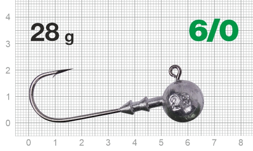 Джиг-головка Nautilus Long Power NLP-1110 hook №6/0, 28гр, 2шт