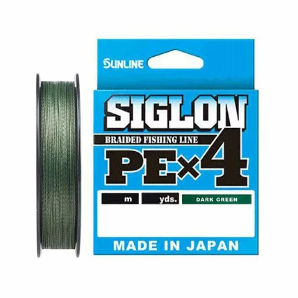 Плетеный шнур Sunline SIGLON PE×4 # 2 35lb 15,5кг 0,242мм 150м #Темно-зеленый (Dark Green)