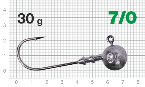 Джиг-головка Nautilus Long Power NLP-1110 hook №7/0, 30гр, 2шт