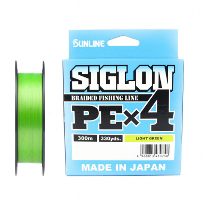 Плетеный шнур Sunline SIGLON PE×4 # 1,2 20lb 9,2кг 0,187мм 300м #Светло-зеленый (Light Green)