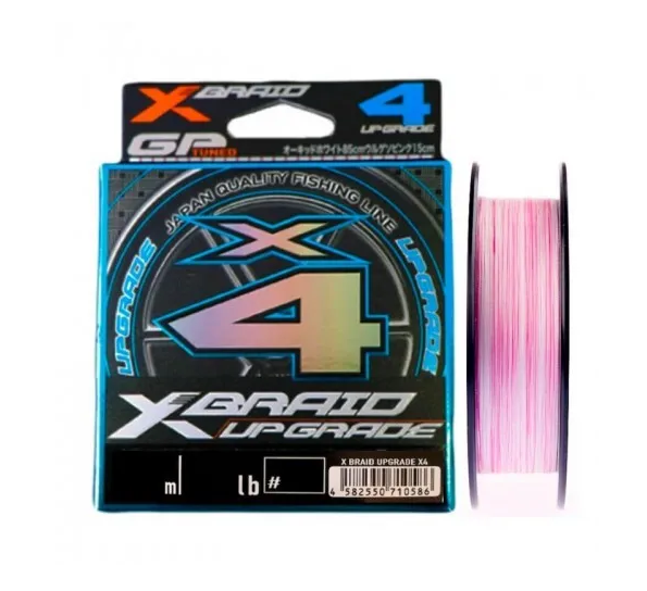 Плетеный шнур YGK Upgrade X4 # 1,5 25lb 11,2кг 0,205мм 150м #Розовый (Pink)