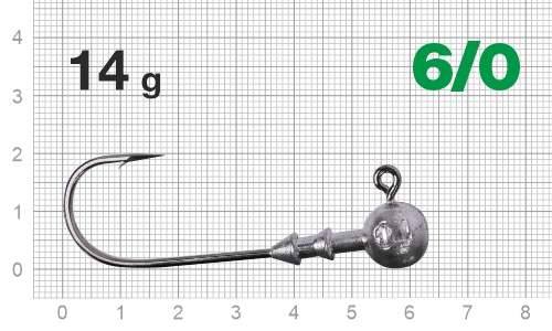 Джиг-головка Nautilus Long Power NLP-1110 hook №6/0, 14гр, 2шт