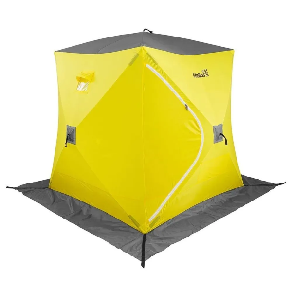 Палатка зимняя Helios Куб 1,8х1,8 желтый/серый HS-WSC-180YG