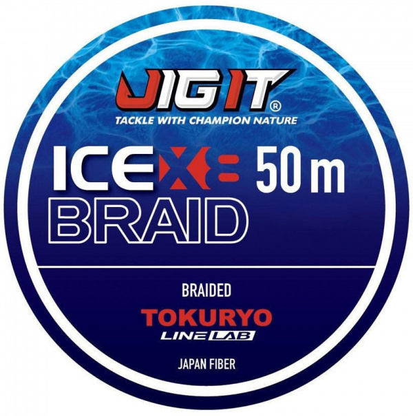 Плетеный шнур Jig It Tokuryo Ice Braid X8 # 2,5 lb 18,2кг 0,22мм 50м #Синий (Blue)