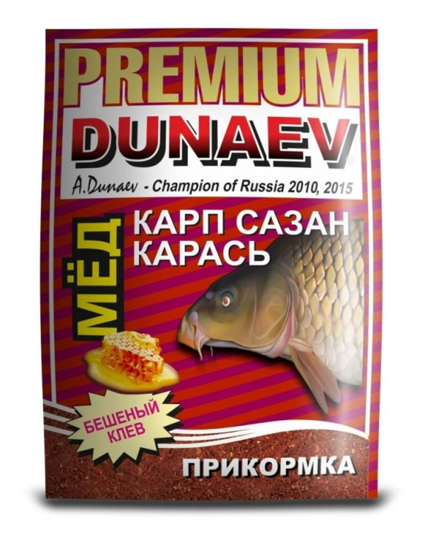 Прикормка Dunaev Premium 1кг #Карп-Сазан Мед красная