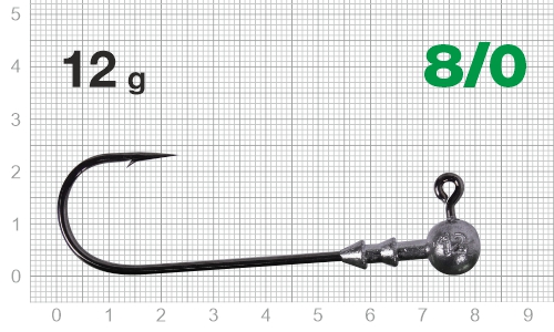 Джиг-головка Nautilus Long Power NLP-1110 hook №8/0, 12гр, 2шт