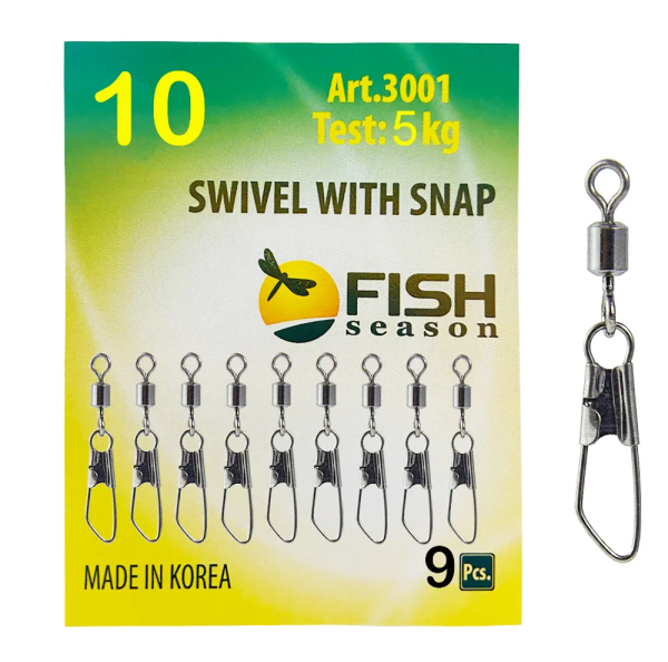 Застежка с вертлюгом Safety, №10, 5кг, 9шт