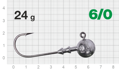 Джиг-головка Nautilus Long Power NLP-1110 hook №6/0, 24гр, 2шт