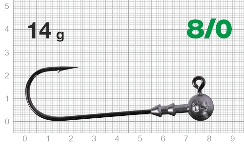 Джиг-головка Nautilus Long Power NLP-1110 hook №8/0, 14гр, 2шт