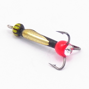 Мормышка "Владимирская мормышка" М/в "Чёртик тройник со стразом" з/к 4мм ~1,3г