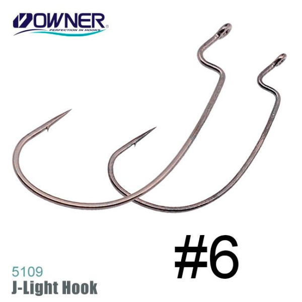 Крючок Офсетный Owner 5109 Light Worm Hook BC №6 7шт