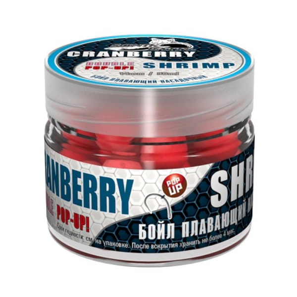 Бойлы плавающие Sonik Baits Pop-Up 14мм 90мл CRENBERRY-SHRIMP (2-х цветные)