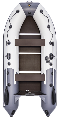 Лодка ПВХ Ривьера Компакт 3400, слань, киль #светло-серый/синий