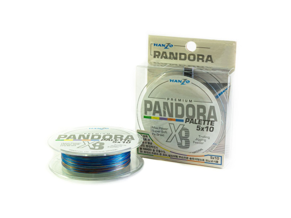 Плетеный шнур Hanzo Pandora Premium X8 # 1 21lb 9,4кг 0,17мм 150м #Мультиколор (Multicolor)