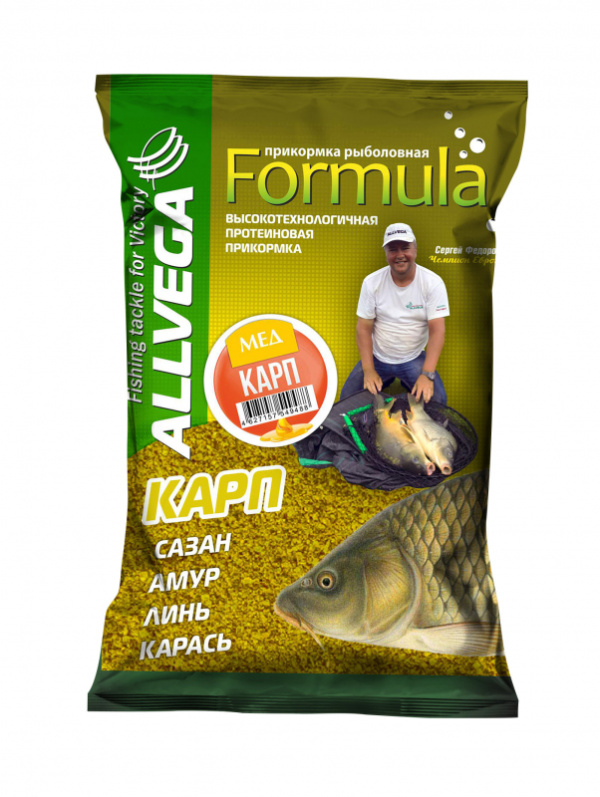 Прикормка Allvega Formula 0,9кг #Карп мед