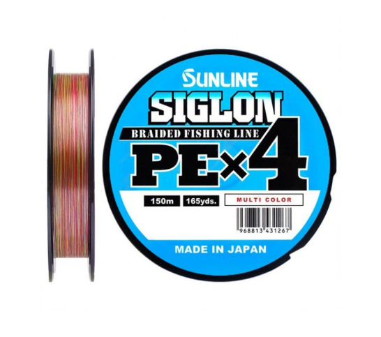 Плетеный шнур Sunline Siglon PE×4 # 1,2 20lb 9,2кг 0,187мм 150м #Мультиколор (Multicolor)