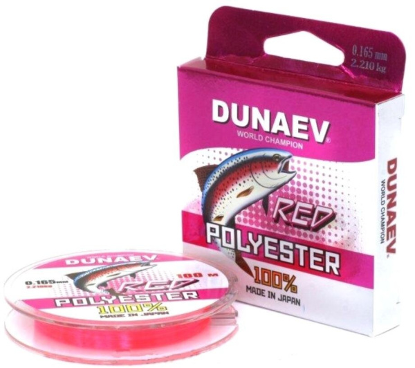 Монофильная леска Dunaev Polyester RED 100м, 0,185мм