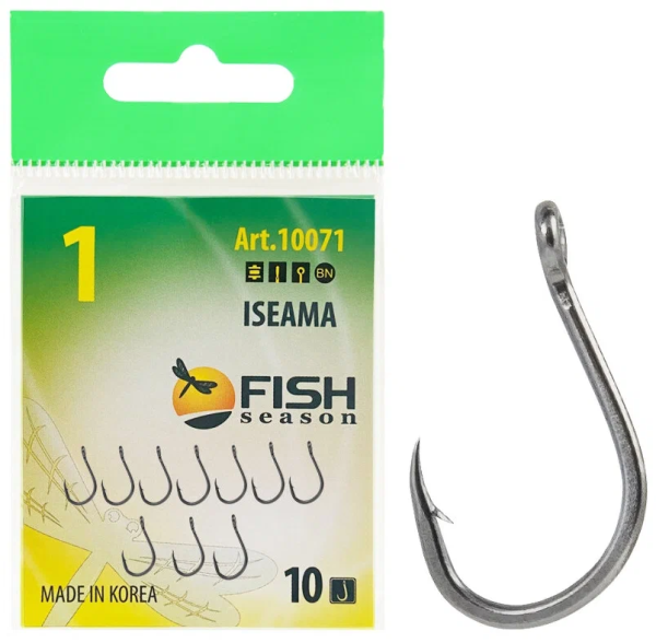 Крючок Одинарный Fish Season ISEAMA-RING №1 10шт