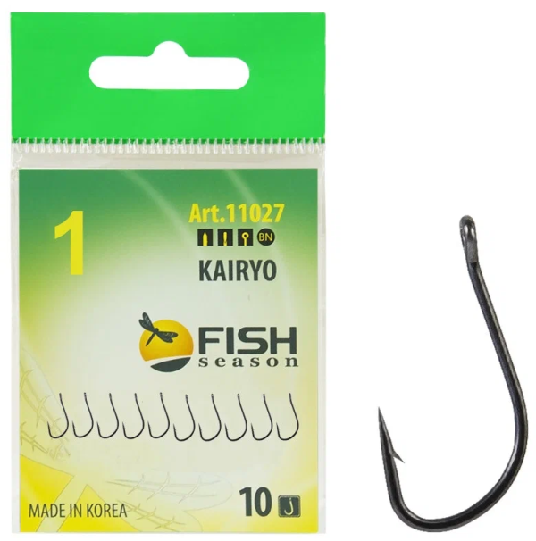 Крючок Одинарный Fish Season KAIRYO HAN-SURE-RING №1 10шт