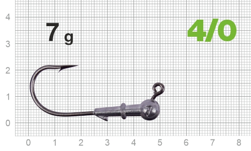 Джиг-головка Nautilus Power 120 NP-1608 hook №4/0,  7гр, 5шт