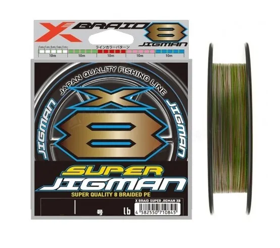 Плетеный шнур YGK Super Jigman X8 # 1 20lb 9кг 0,165мм 200м #Мультиколор (Multicolor)