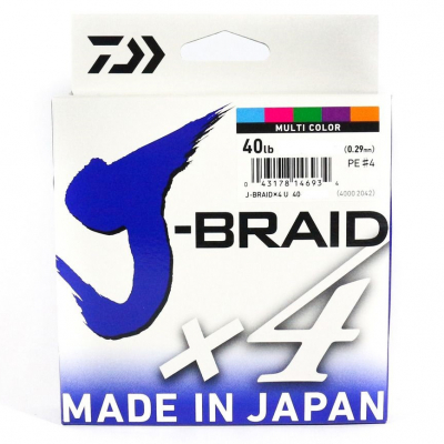 Плетеный шнур Daiwa J-Braid X4E # 2,5 27lb 12,4кг 0,21мм 300м #Мультиколор (Multicolor)