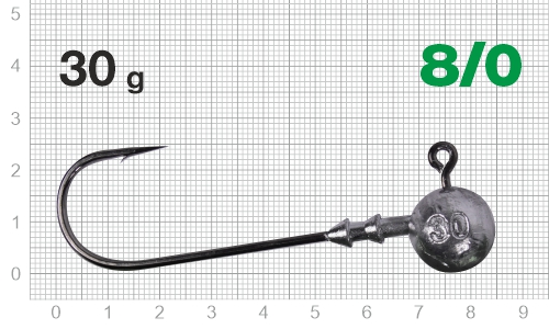 Джиг-головка Nautilus Long Power NLP-1110 hook №8/0, 30гр, 2шт