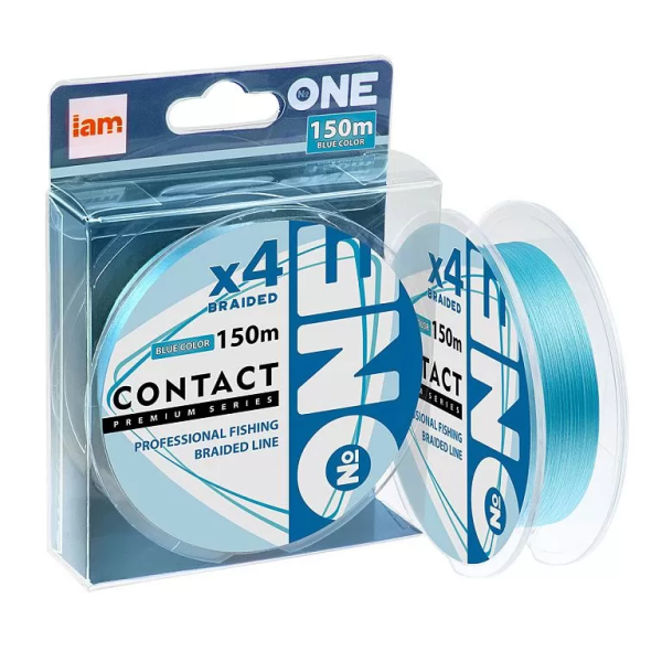 Плетеный шнур №One Contact # 0,5 5lb 2,27кг 0,117мм 150м #Синий (Blue)