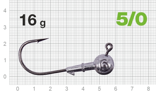 Джиг-головка Nautilus Power 120 NP-1608 hook №5/0, 16гр, 4шт