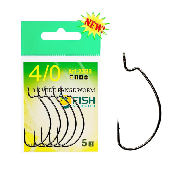 Крючок Офсетный Fish Season FS 3-X  WIDE RANGE WORM №4/0 5шт