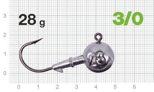 Джиг-головка Nautilus Power 120 NP-1608 hook №3/0, 28гр, 3шт