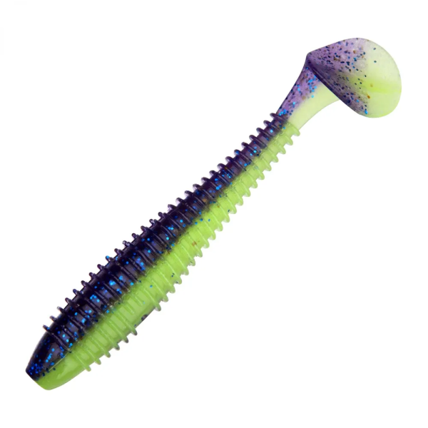 Приманка силиконовая Keitech Swing Impact Fat 3.8" #PAL06 Violet Lime Belly