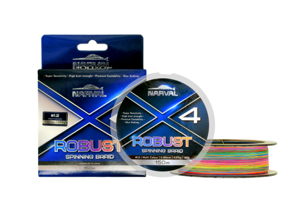 Плетеный шнур Narval Robust X4 # 1,7 31lb 13,8кг 0,218мм 150м #Мультиколор (Multicolor)
