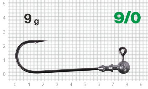 Джиг-головка Nautilus Long Power NLP-1110 hook №9/0,  9гр, 2шт