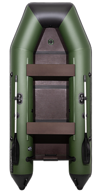 Лодка ПВХ Аква 3200, слань, киль #зеленый/черный