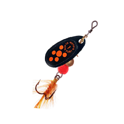 Блесна вращающаяся Mepps Aglia Black Fury Mouche 1, 3,5г #Black/Orange