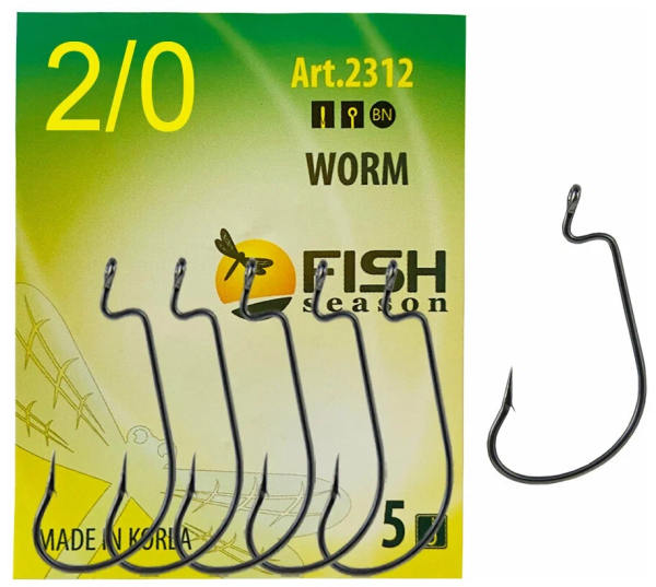 Крючок Офсетный Fish Season WORM №2/0 5шт