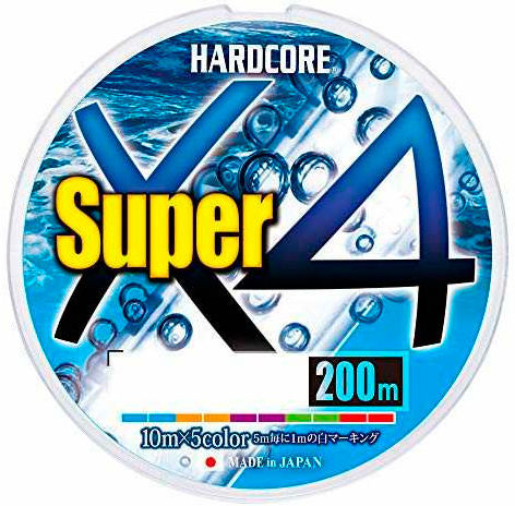 Плетеный шнур Yo-Zuri / Duel PE Hardcore Super X4 # 0,8 14lb 6,4кг 0,15мм 200м #Мультиколор (Multicolor)