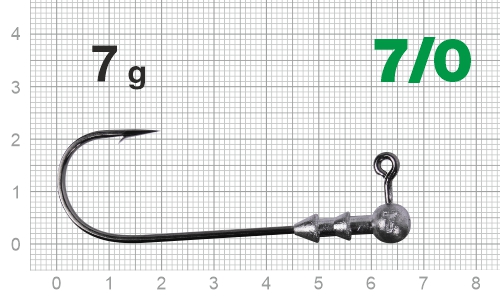 Джиг-головка Nautilus Long Power NLP-1110 hook №7/0,  7гр, 2шт